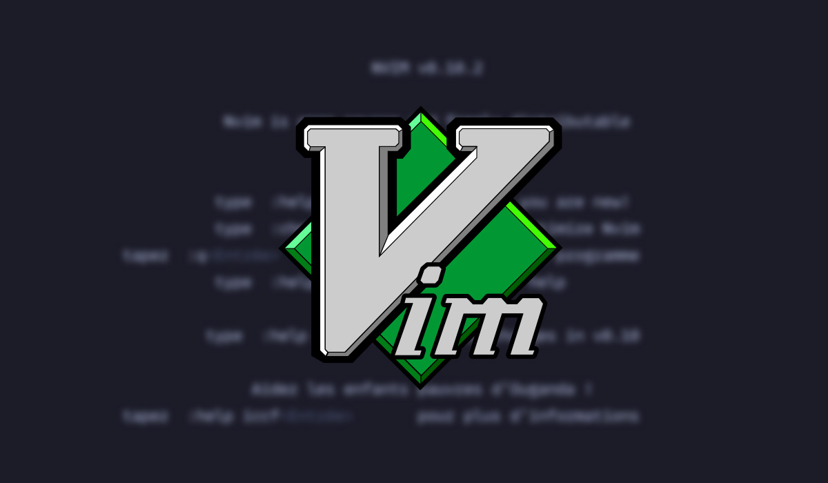 Image qui représente le logo Vim, sur fond au style rétro-gaming - Et si on apprenait Vim ensemble?